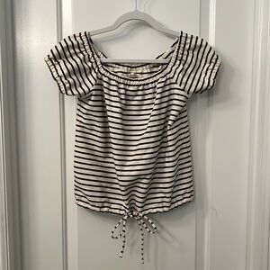 Madewell striped off the shoulder top